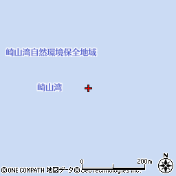 崎山湾周辺の地図