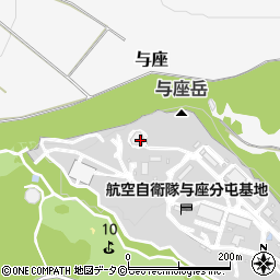 航空自衛隊与座岳分屯基地周辺の地図