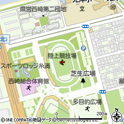 糸満市西崎陸上競技場周辺の地図