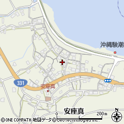 沖縄県南城市知念安座真周辺の地図