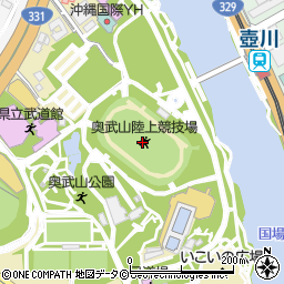 奥武山公園陸上競技場周辺の地図