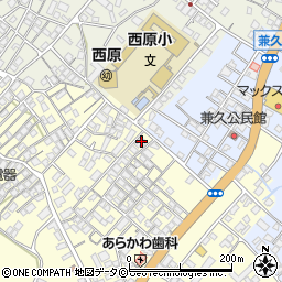 西原町役場　西原児童館周辺の地図