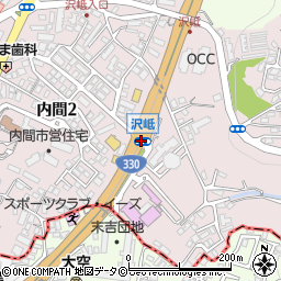 沢岻周辺の地図