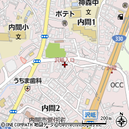 沢岻入口周辺の地図