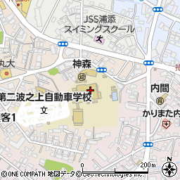 浦添市立神森小学校周辺の地図