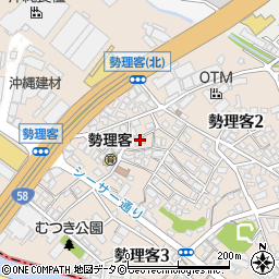 沖縄県浦添市勢理客2丁目21周辺の地図
