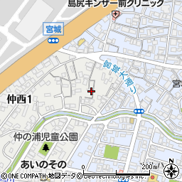 沖縄県浦添市仲西1丁目14-21周辺の地図