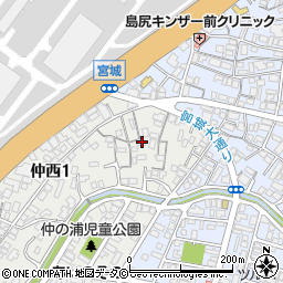 沖縄県浦添市仲西1丁目14-5周辺の地図