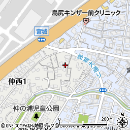 沖縄県浦添市仲西1丁目14-18周辺の地図