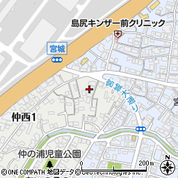 沖縄県浦添市仲西1丁目14-17周辺の地図