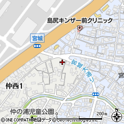 沖縄県浦添市仲西1丁目14-15周辺の地図