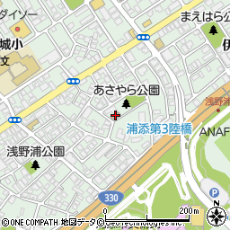 浅野浦地区学習等併用施設周辺の地図
