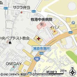 沖縄トヨタ自動車トヨタウン港川店周辺の地図