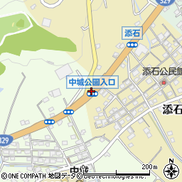 中城公園入口周辺の地図