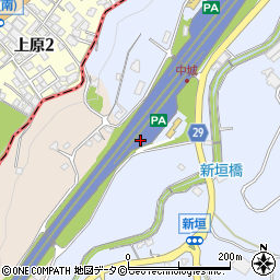 沖縄自動車道　中城ＰＡ上り周辺の地図