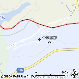 中城城跡周辺の地図