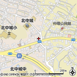 琉球銀行北中城支店 ＡＴＭ周辺の地図