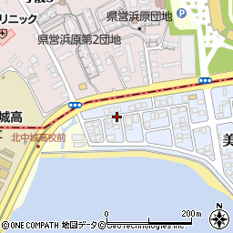 北中城村美崎4平良邸☆akippa駐車場周辺の地図