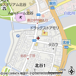 おおば有限会社北谷店周辺の地図