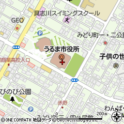 うるま市役所市民部　市民課周辺の地図
