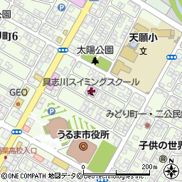 具志川スイミングスクール周辺の地図