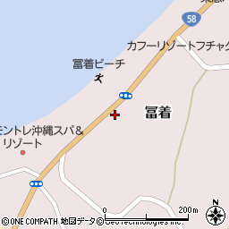 沖縄県国頭郡恩納村冨着211-2周辺の地図