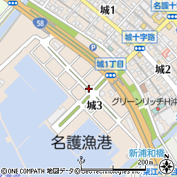 沖縄県名護市城周辺の地図