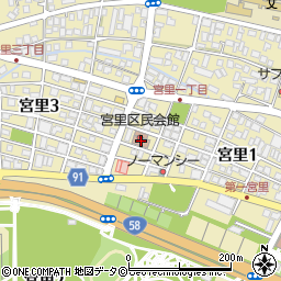 宮里公民館周辺の地図