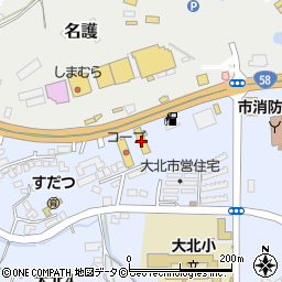 琉球日産自動車名護店周辺の地図