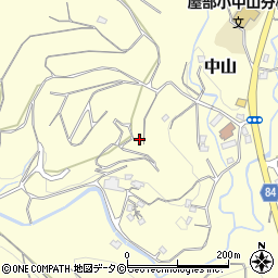 沖縄県名護市中山周辺の地図