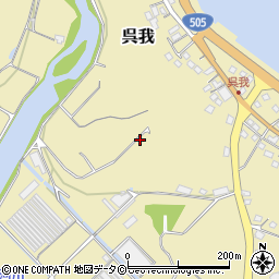 沖縄県名護市呉我周辺の地図