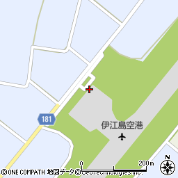 伊江島空港ターミナル発着口周辺の地図