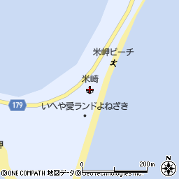 米崎キャンプ場周辺の地図