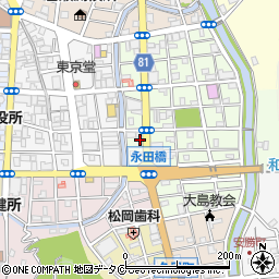 奄美観光株式会社　永田橋給油所周辺の地図
