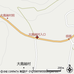大島紬村入口周辺の地図
