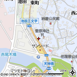 南日本新聞西之表販売所周辺の地図