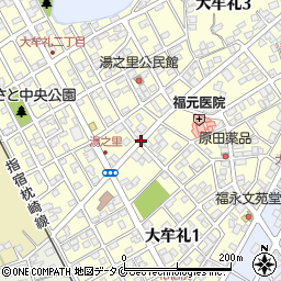 鹿児島県指宿市大牟礼周辺の地図