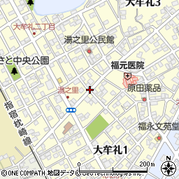 鹿児島県指宿市大牟礼周辺の地図