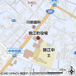 鹿児島県肝属郡錦江町周辺の地図