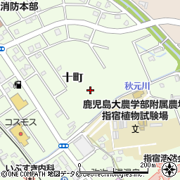 鹿児島県指宿市十町周辺の地図