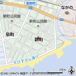 鹿児島県枕崎市新町周辺の地図