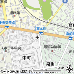 枕崎中町郵便局周辺の地図