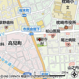 枕崎市立図書館周辺の地図