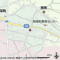 鹿児島県鹿屋市萩塚町周辺の地図
