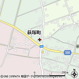 萩塚簡易郵便局周辺の地図