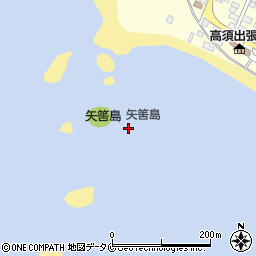 矢筈島周辺の地図