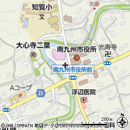 南九州市営駐車場周辺の地図