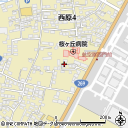 鹿児島県鹿屋市西原4丁目15周辺の地図