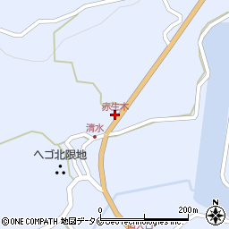 赤生木周辺の地図