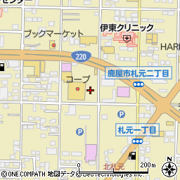 コープかのや店駐車場周辺の地図